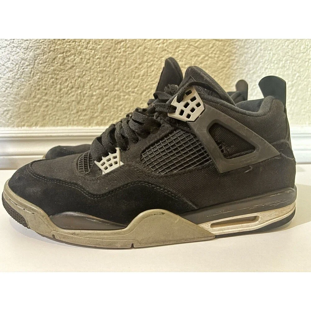 Nike Air Jordan 4 Retro Black Canvas DH7138-006 Men’s Size 12 Authentic Used